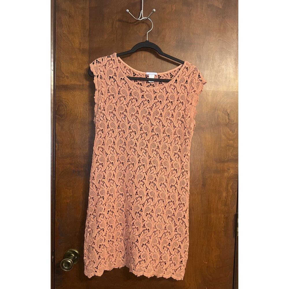 EBERJEY CottonTail Amina Lace Swim Cover Coral Pink Size Medium-Large